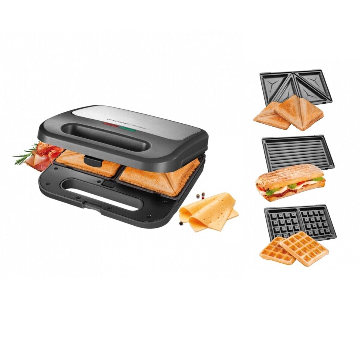 Sandwichmaker 3 in 1 Sandwichtoaster Waffelautomat Paninimaker Tescoma President