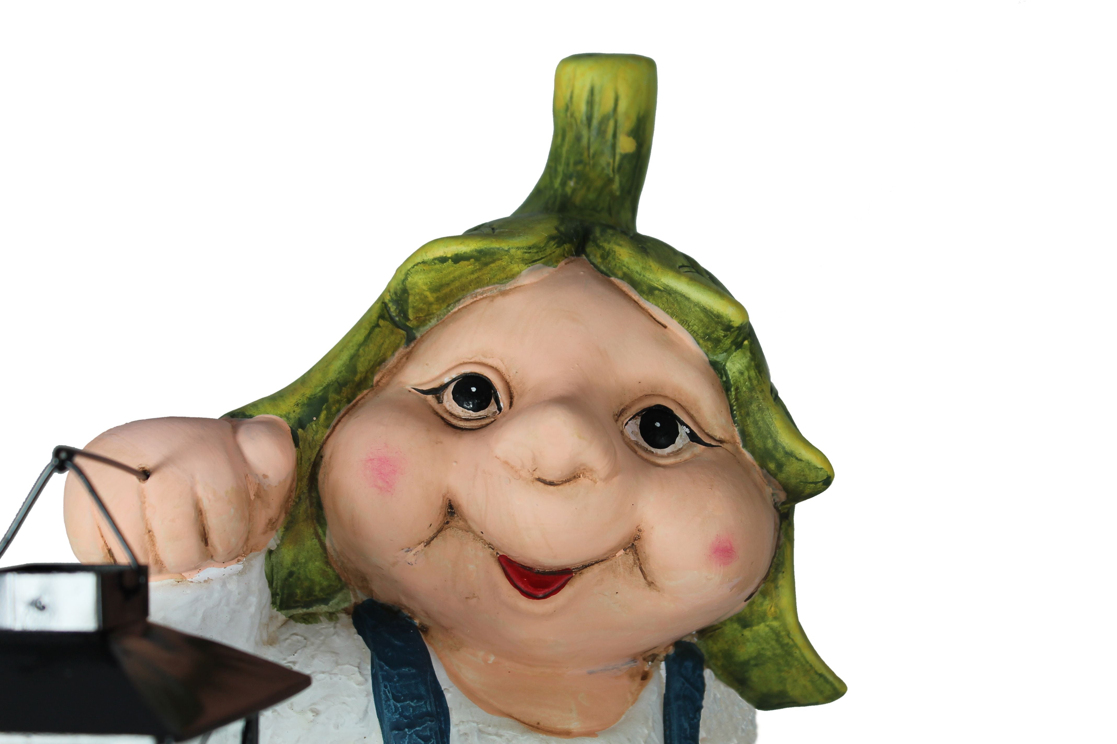 Dekofigur Waldzwerg Eichenblatt mit Laterne und Teelicht Wohnung Dekoration Garten