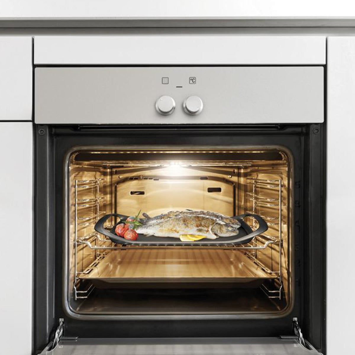 Tescoma Grillplatte glatt Bratpfanne SmartClick 42 cm Induktion Grillpfanne antihaftbeschichtet