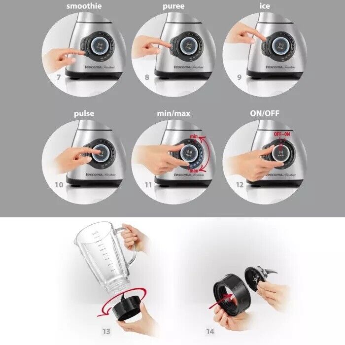 Standmixer Smoothiemaker / Smoothie Mixer Ice Crusher 1,8 Liter 1800 W Tescoma President