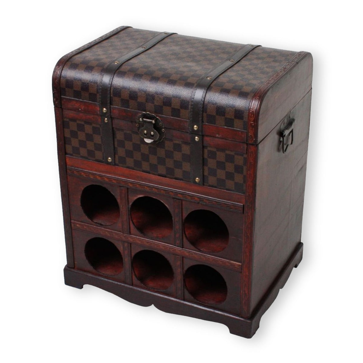 Weinregal Holz Kolonialstil Möbel Flaschenregal Weinregal Wohnzimmer 6 Flaschen