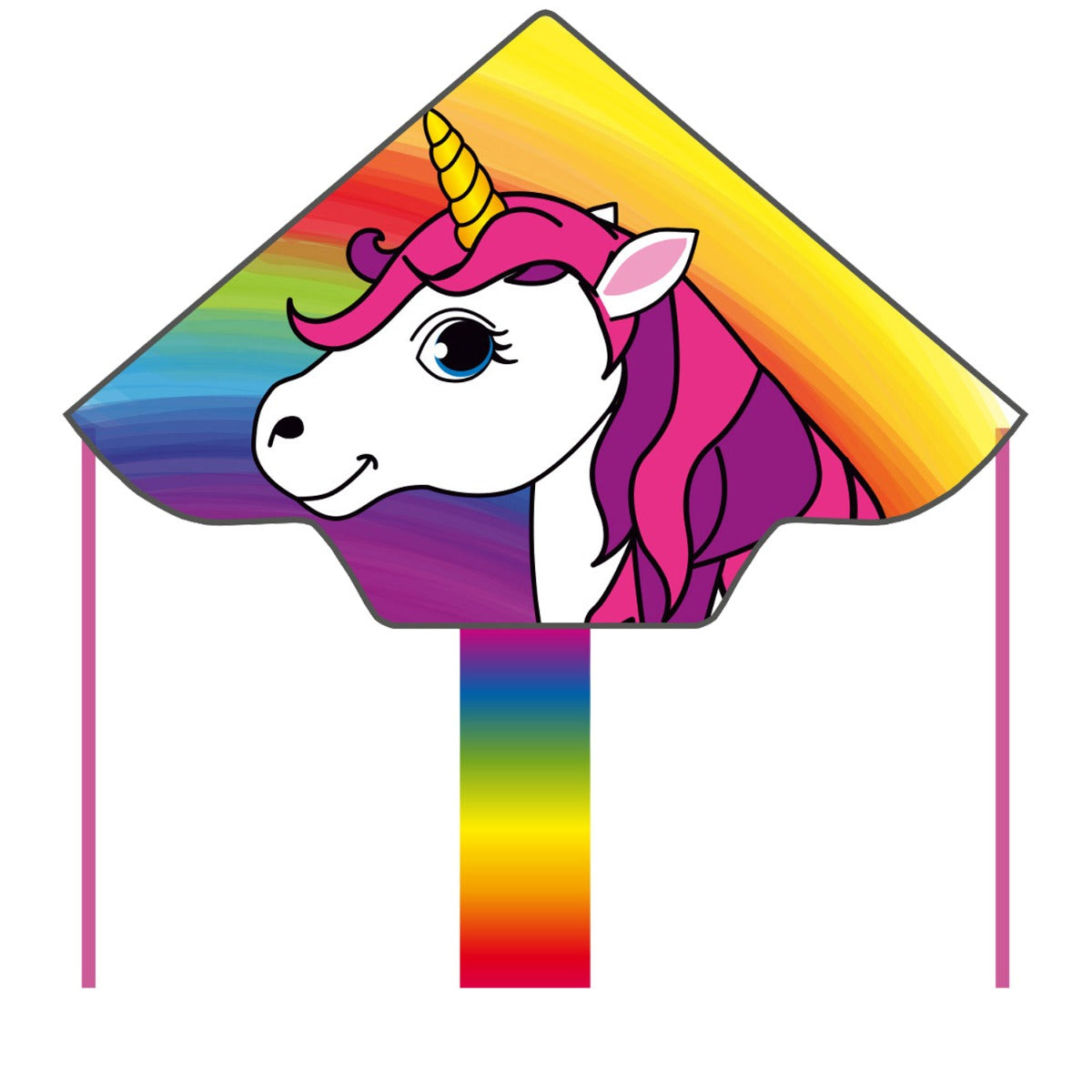 Kinderdrachen Einleiner Drachen HQ Simple Flyer Unicorn Einhorn 120 cm Flugdrachen