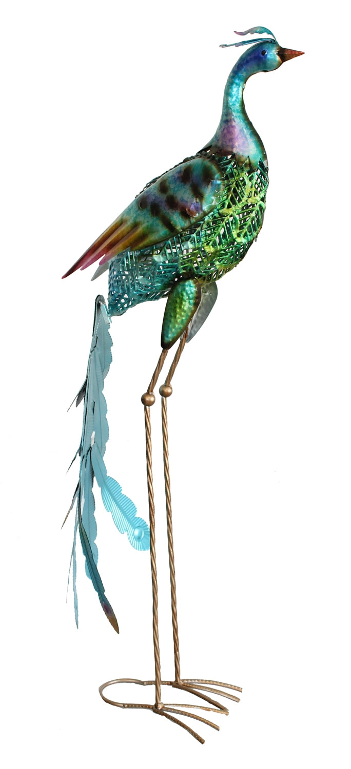 Dekofigur Pfau Dekovogel 88 cm Teichfigur Metallfigur Gartendeko Teich Fischteich