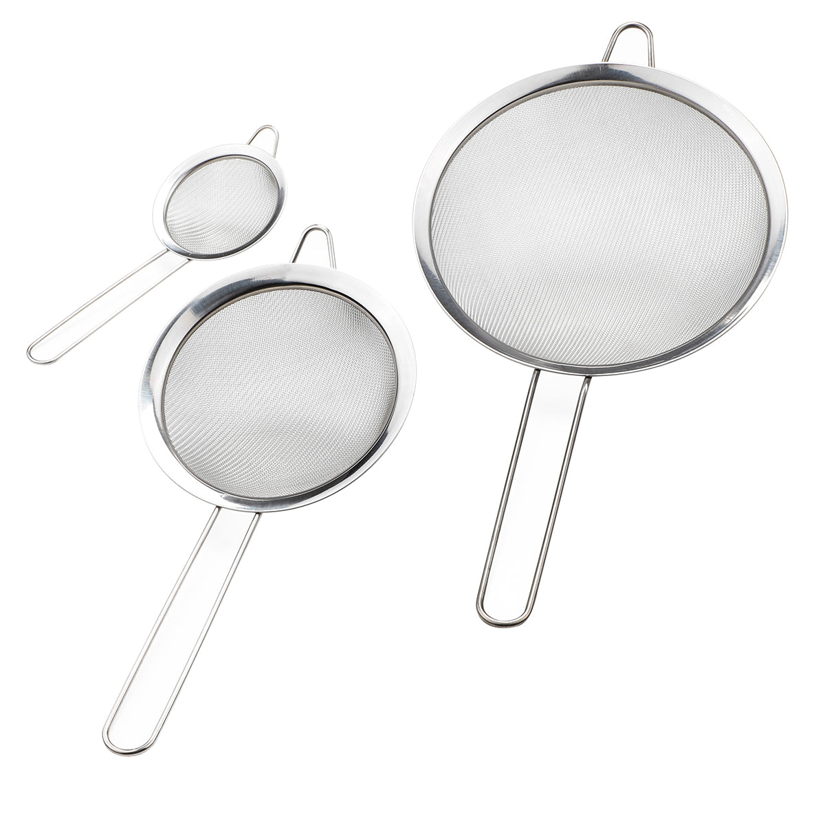 Küchensieb-Set aus Edelstahl 8/14/20 cm Durchschlag Sieb Küchensiebe