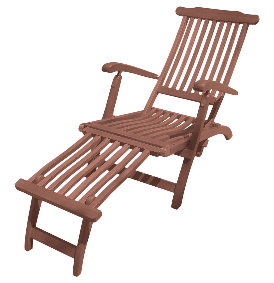 Gartenliege Deckchair PHOENIX Rücken 3-fach verstellbar Fußteil Relaxliege Holz Eukalyptus FSC 100%