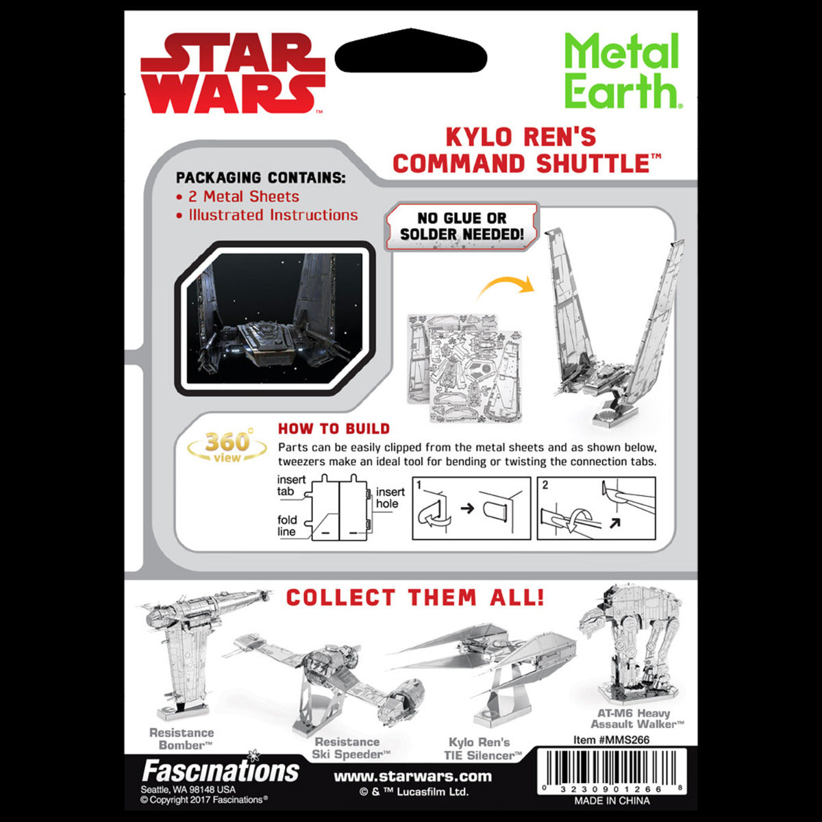 Metal Earth STAR WARS EP 7 Kylo Rens Command Shuttle MMS266 3D Figur Metallbausatz