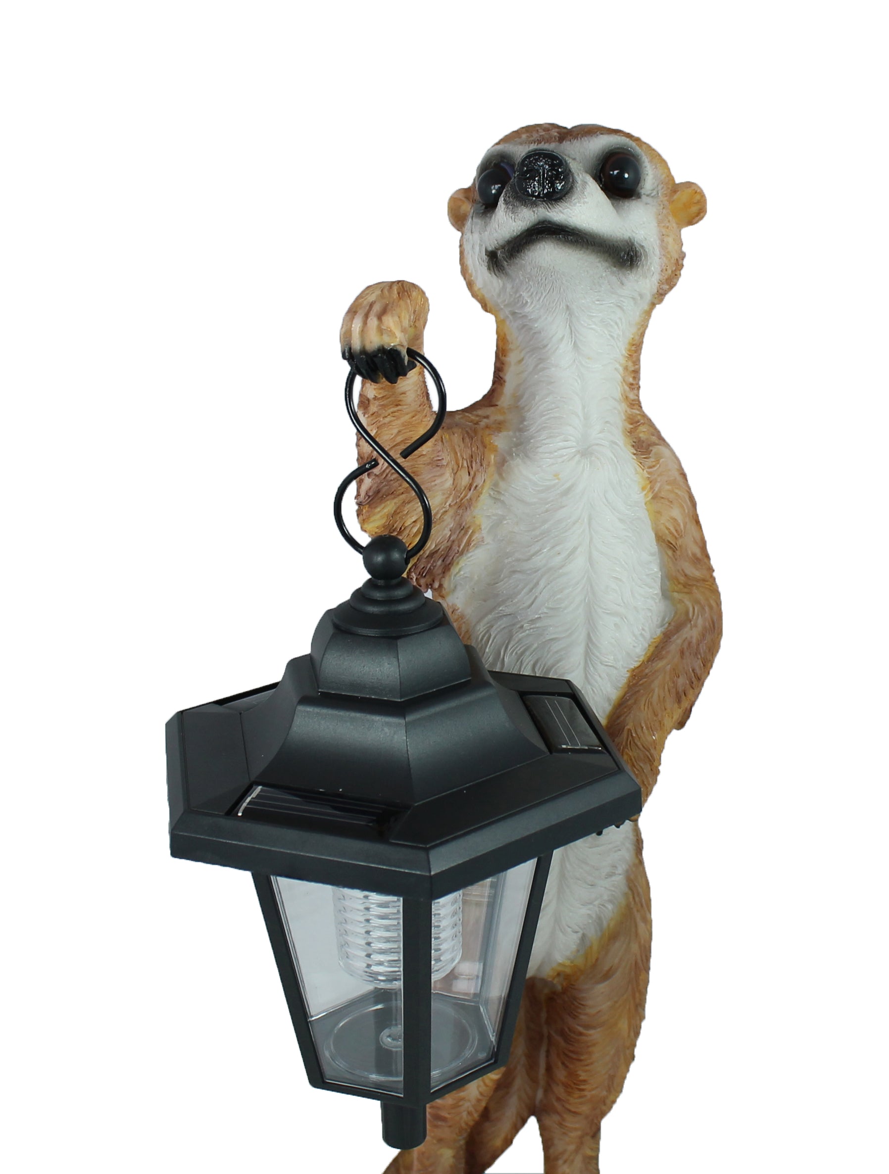 Dekofigur Erdmännchen Henry mit LED Solarlampe Gartendeko Dekoration Garten