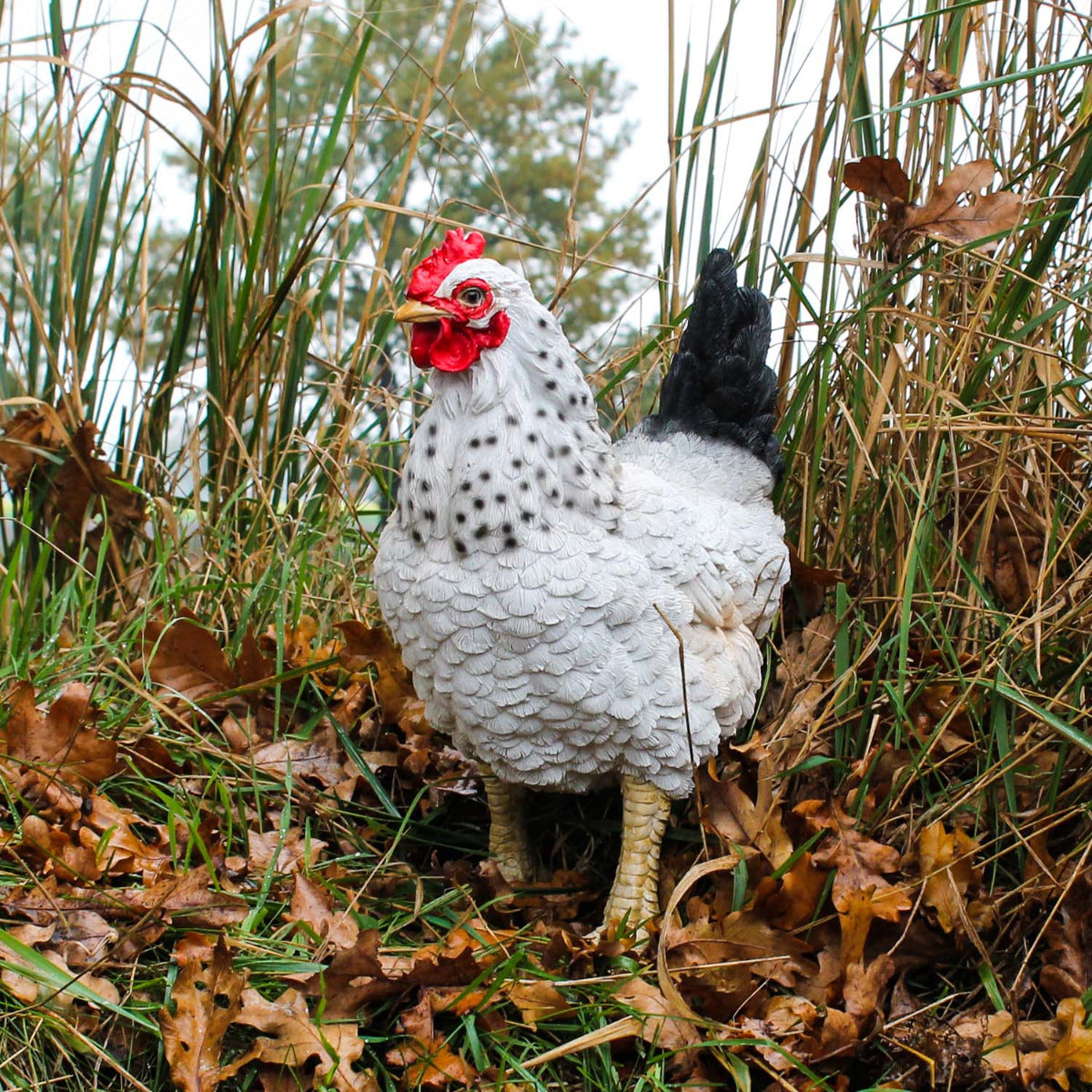 Gartendeko Huhn Figur Weiß 35cm stehend Deko Hühner Deko Hennen