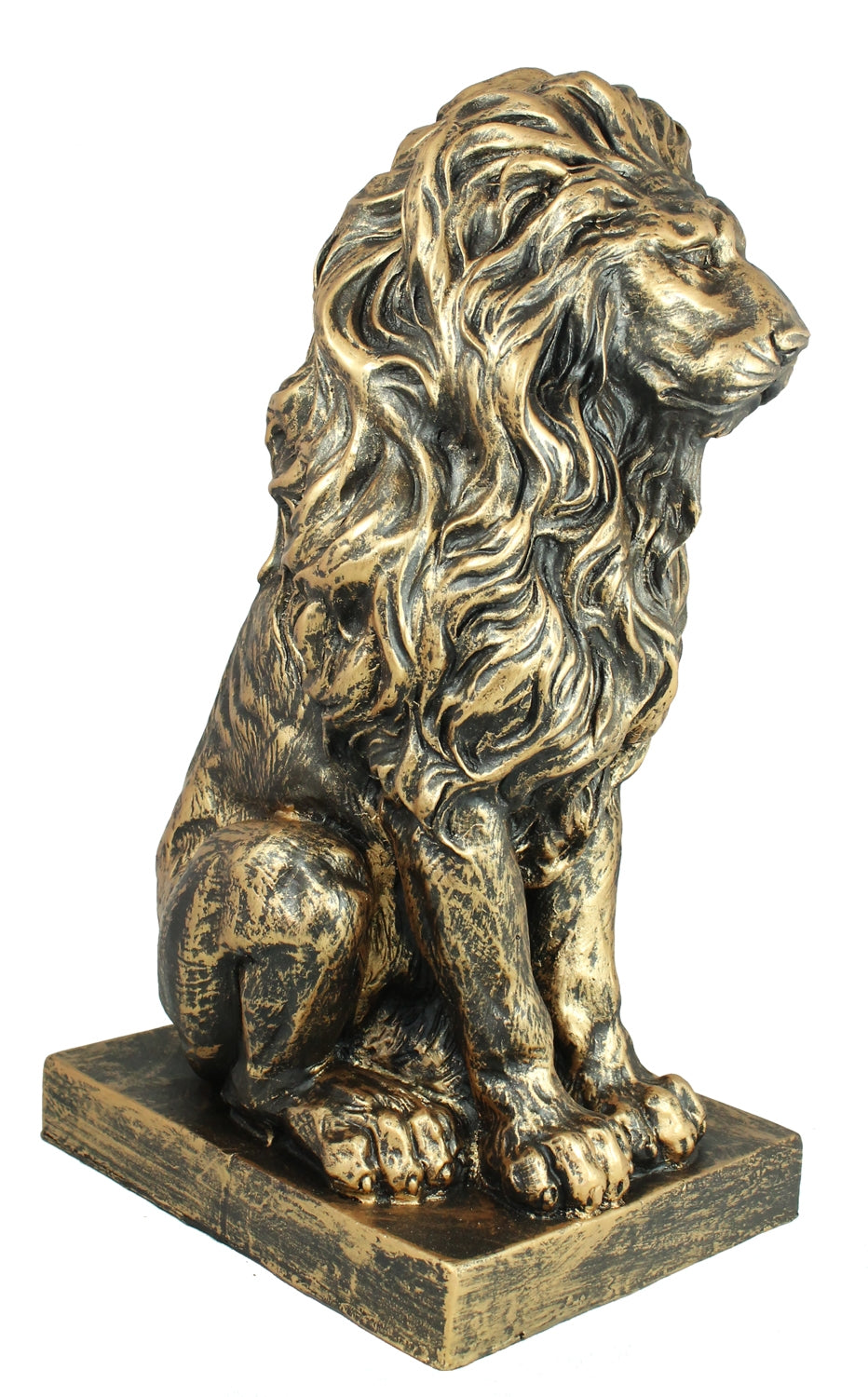 Löwe Figur Gartenfigur Löwe Löwenfigur für den Garten in bronze Optik