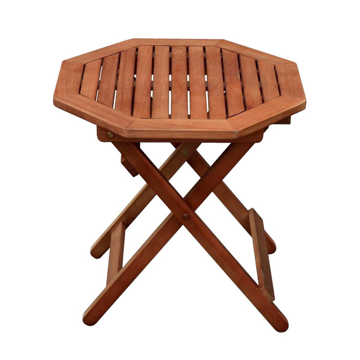 Garden Pleasure Klapptisch Mayfield - Eukalyptus FSC 100%, klappbarer achteckiger Gartentisch Holz, Balkontisch 46,5x50 cm - Platzsparend, Holztisch Garten