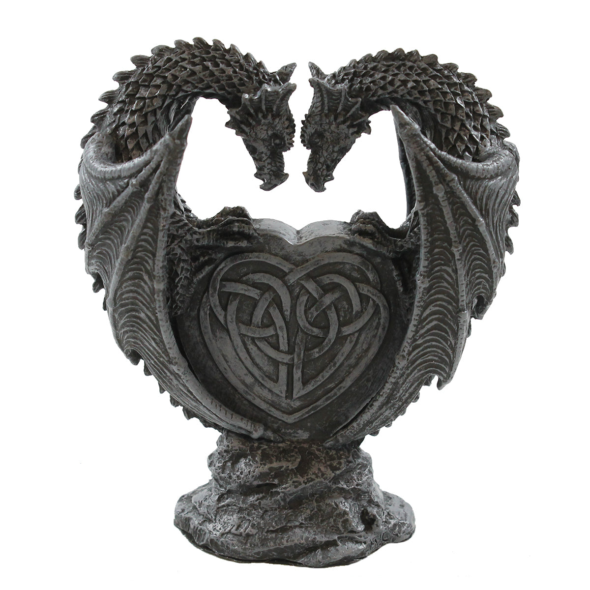 Drache Figur 'Verliebte Drachen auf Rubinherz' Liebespaar Deko Drache Romantische Geschenkidee