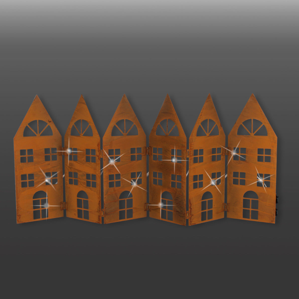 Fenster Silhouette Weihnachten Häuserfront mit Beleuchtung LED Silhouette