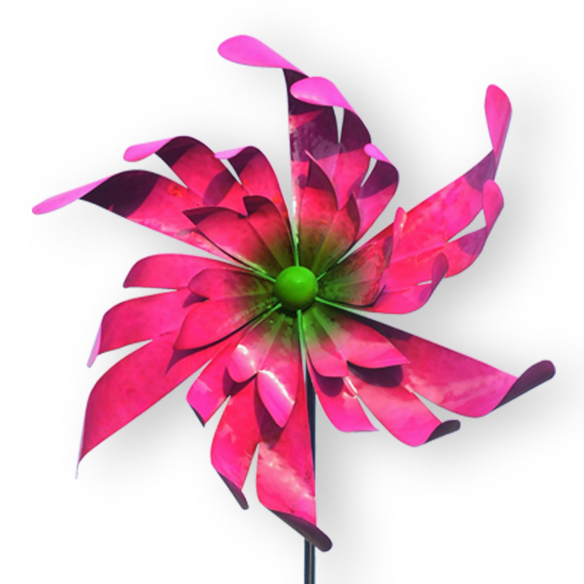 Metallwindrad Pink Shiny Windrad Garten Metall groß Windspiel Gartenstecker