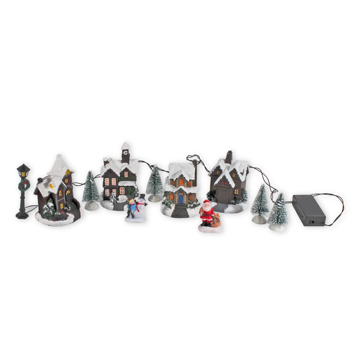 Weihnachtsstadt beleuchtet verschneites Weihnachtsdorf beleuchtet Weihnachtsstadt LED Weihnachtsstadt