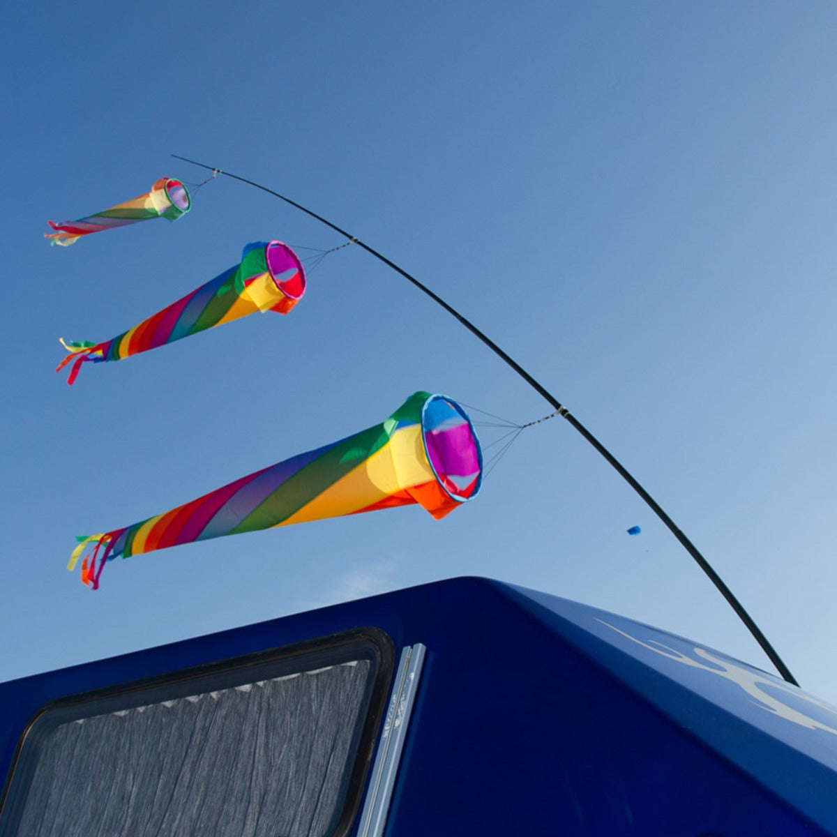 Windspiel Turbine HQ Windturbine 110 cm Rainbow Windsack Leinenschmuck Windfahne