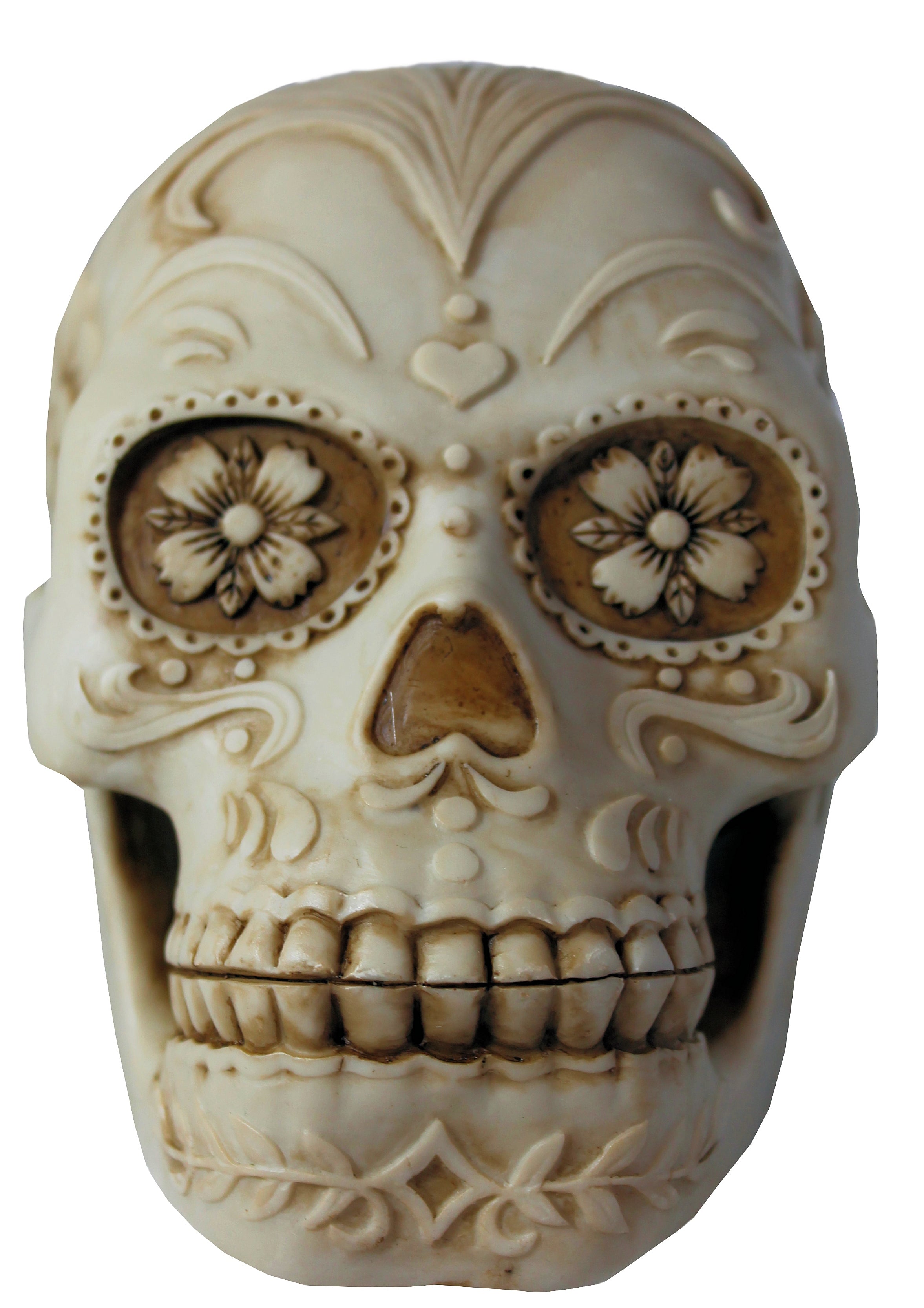 Dekofigur Totenkopf Schädel Blume Mystic Gothic Wohnung Dekoration