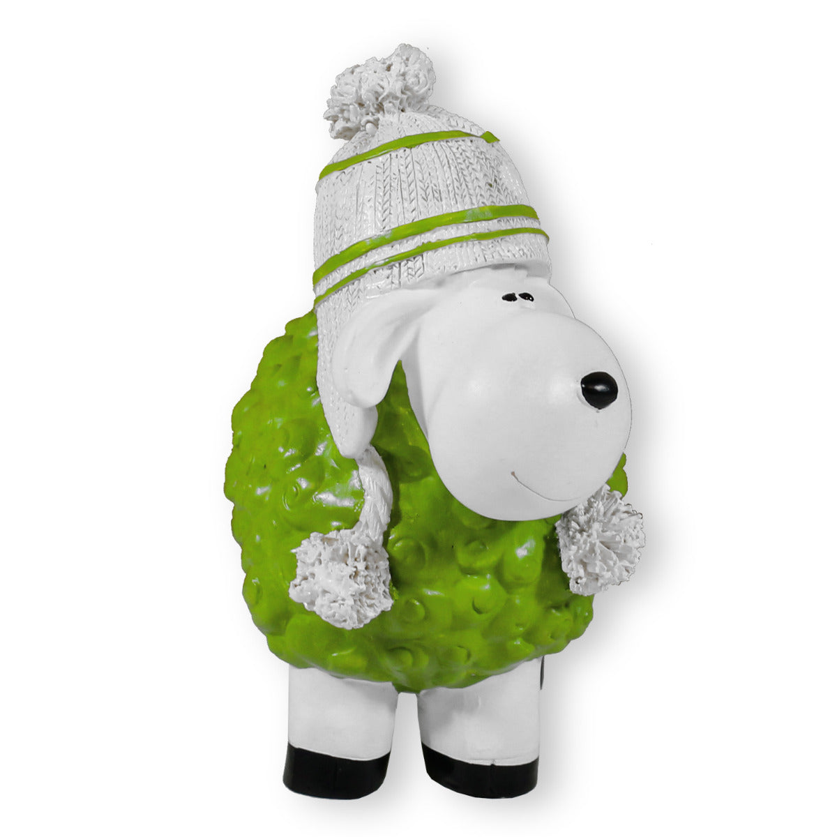 Buntes Deko Schaf grün mit Mütze Gartenfigur Schaf Dekofigur Schaf lustige Schafe