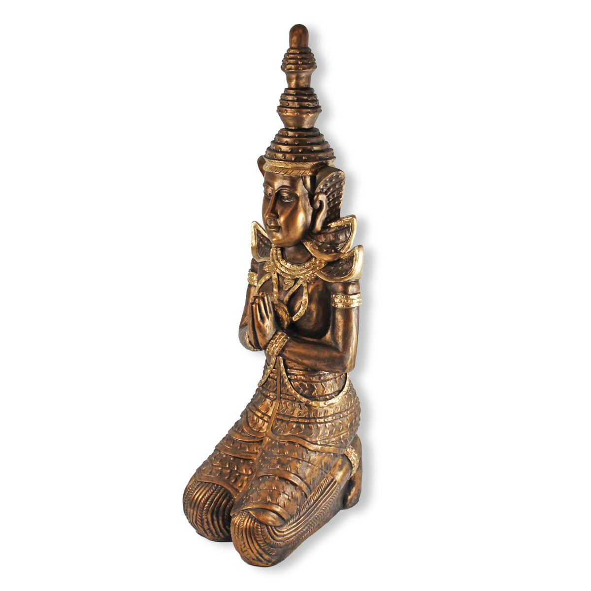 Statue Buddha groß Tempelwächter betend Thai Buddha Skulptur Buddha gold
