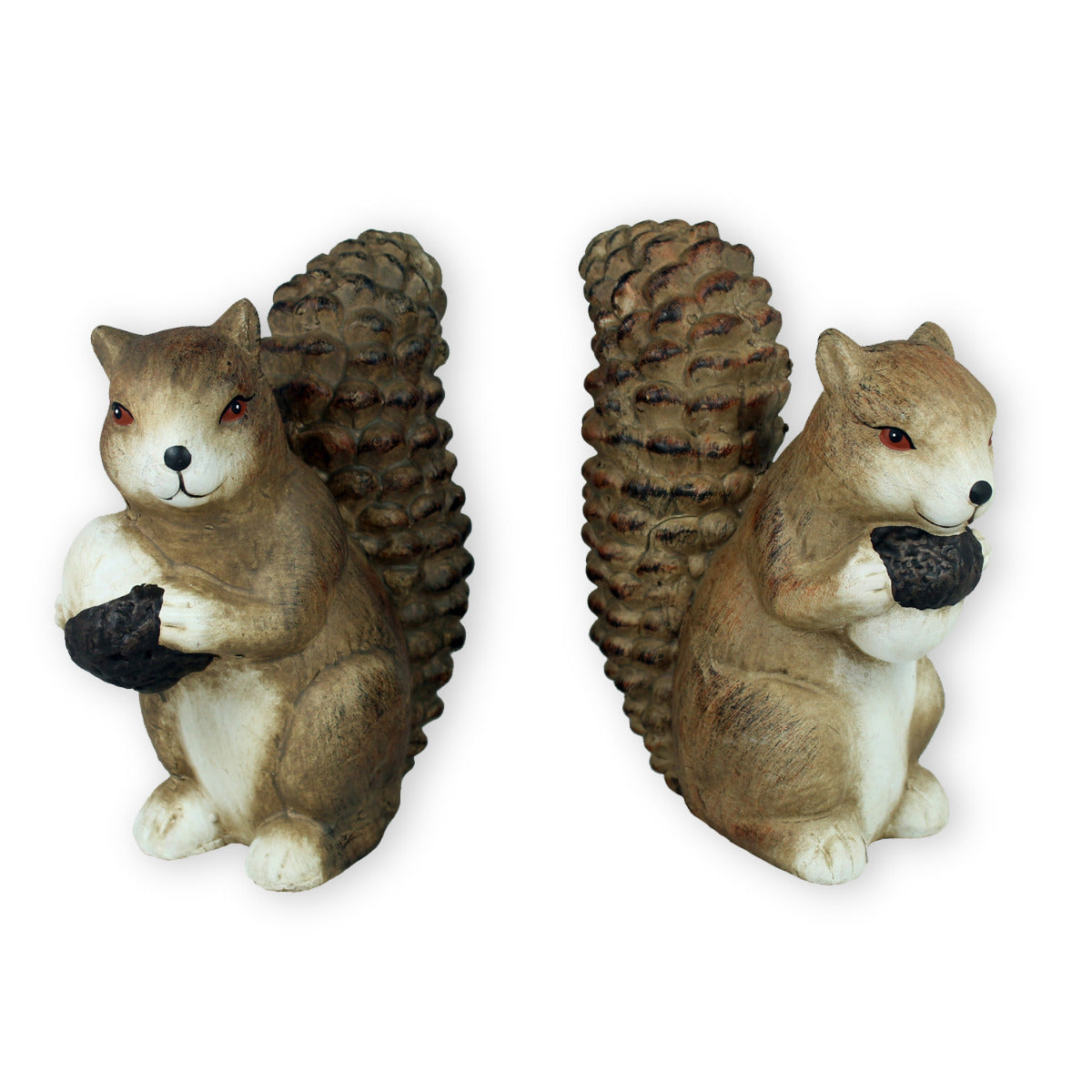 Dekofigur Eichhörnchen Paar mit Nuss Figur Tierfigur Garten Dekoration