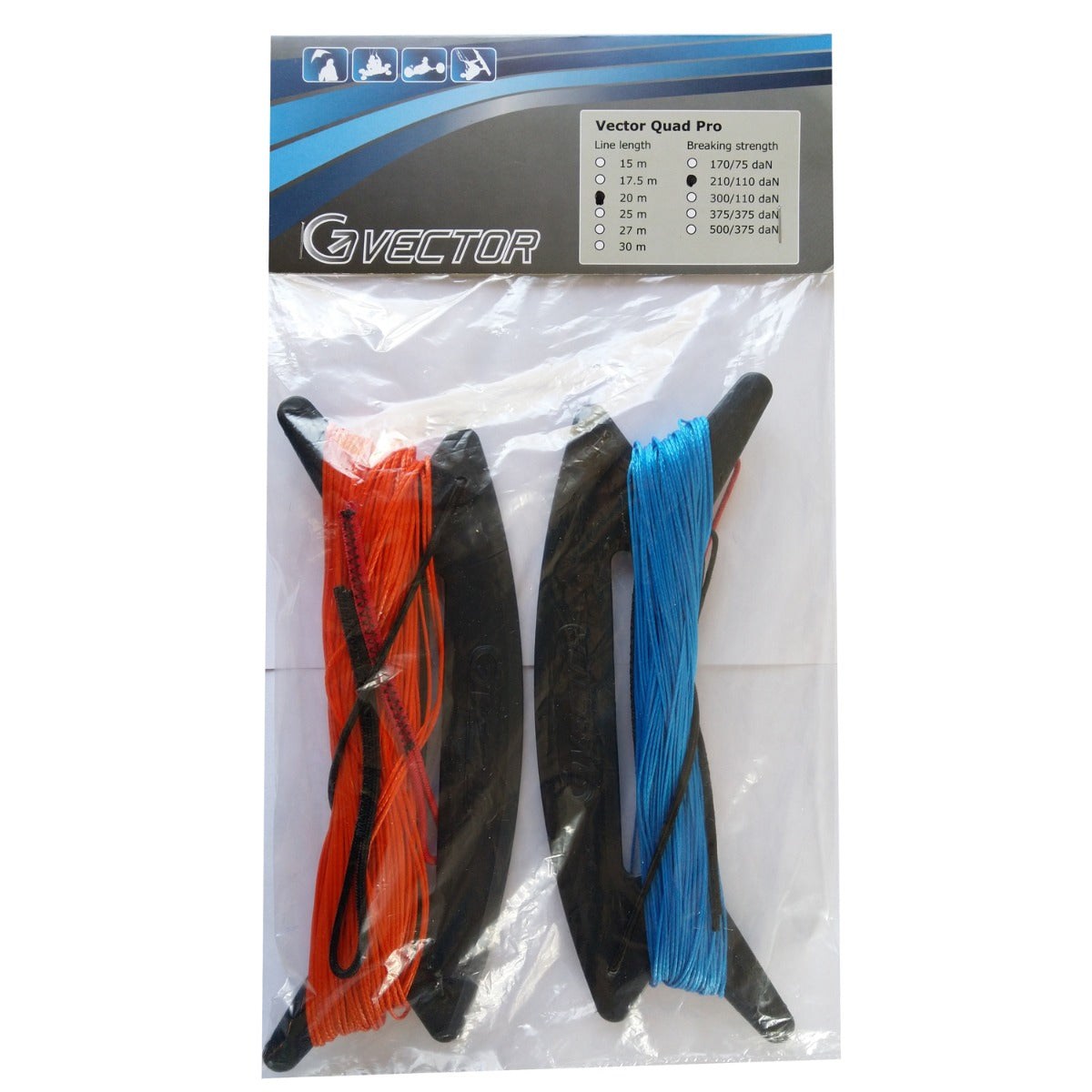 Vector Quad Pro Vierleiner Drachenleine Drachenschnur 210/110 Kp 4 x 20 m für Lenkdrachen