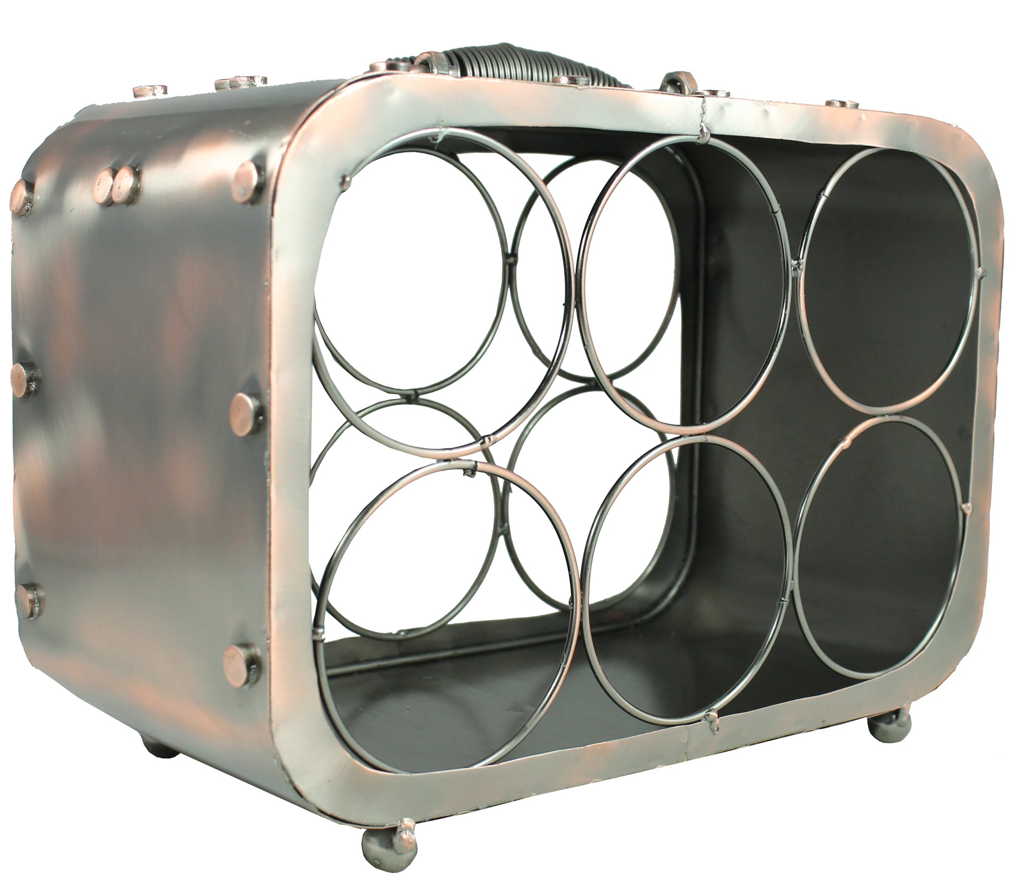 Dekorativer Flaschenhalter KOFFER aus Metall als Weinflaschenhalter oder Halter für Bierflaschen
