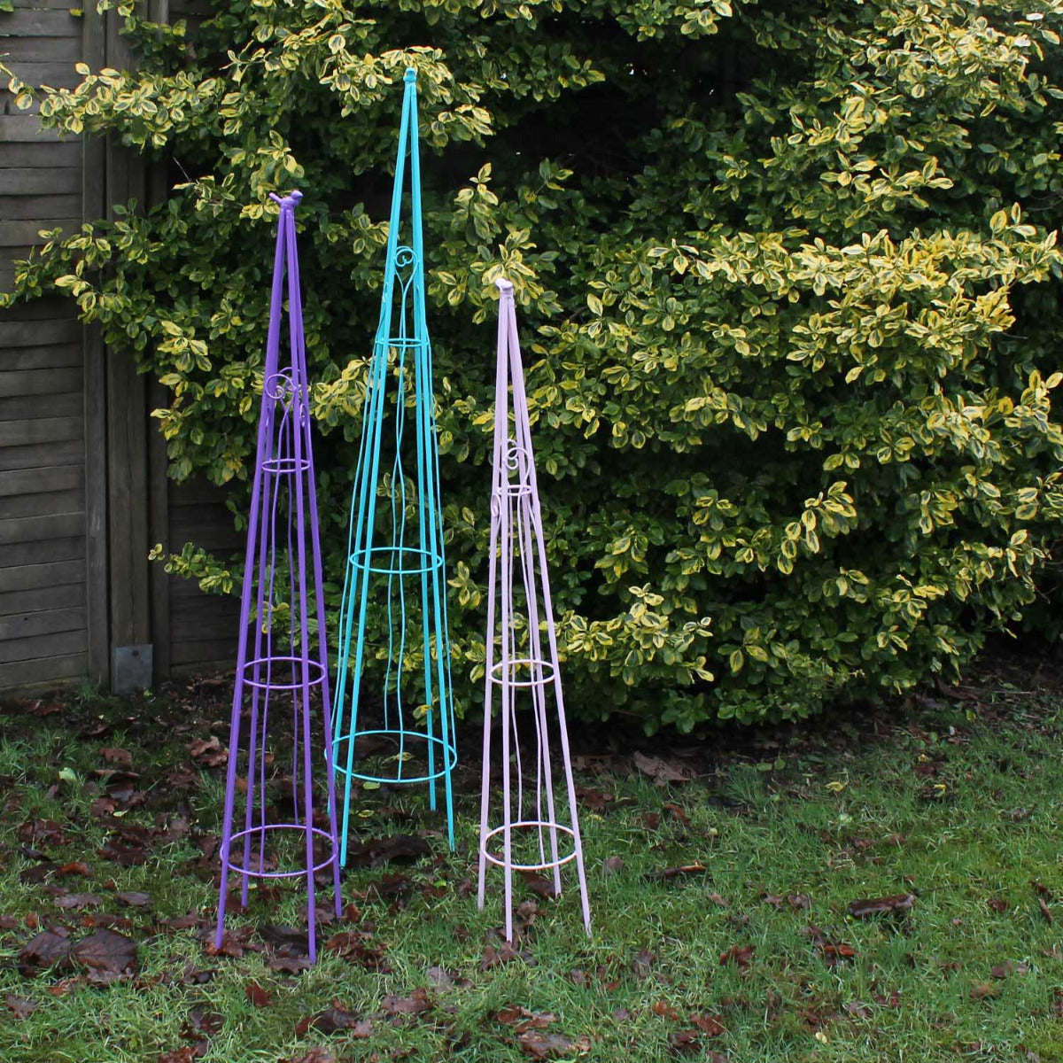 Rankhilfe Metall Rankgerüst Rankpyramide 3er-Set groß und robust 120/140/160 cm