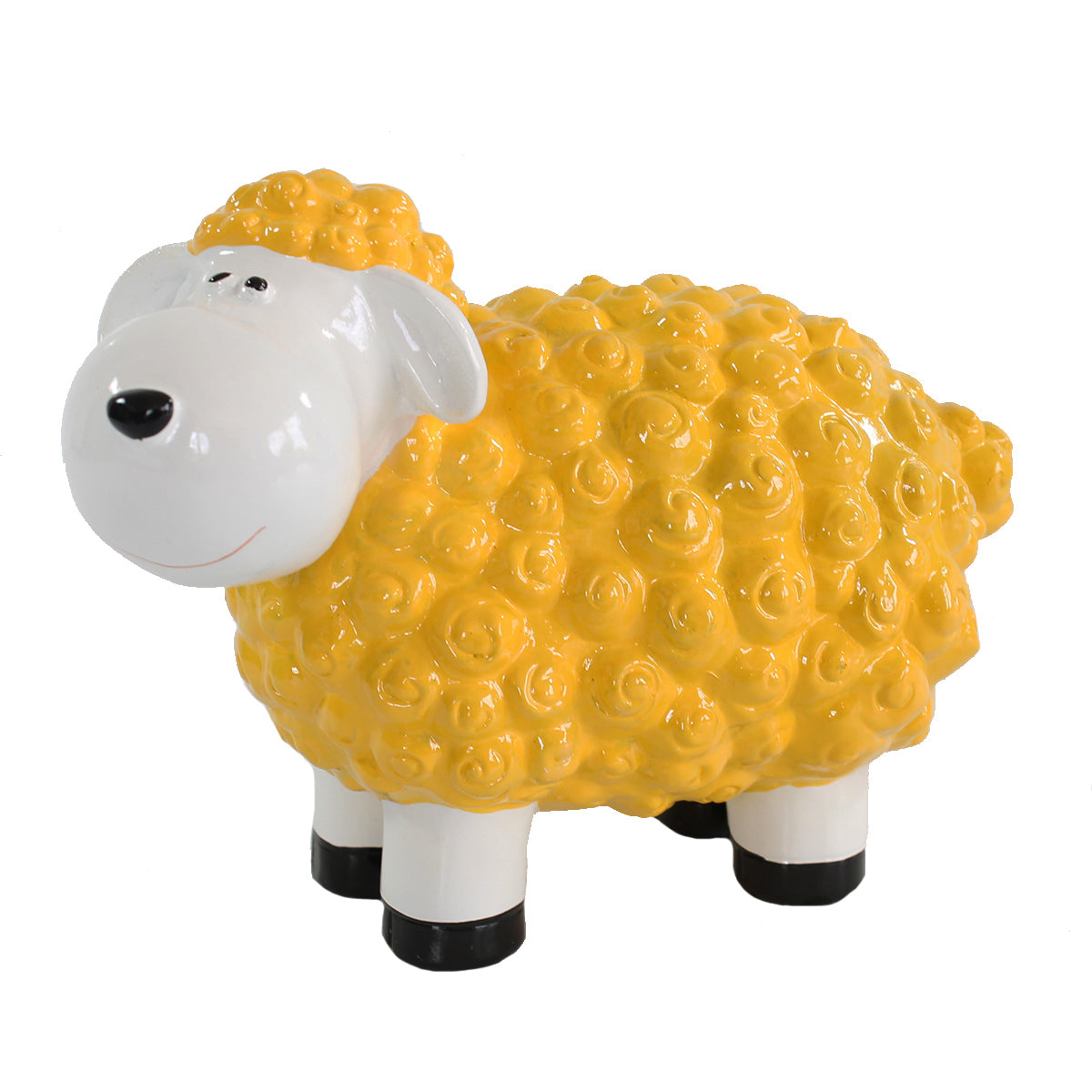 Buntes Deko Schaf gelb Gartenfigur Schaf Dekofigur Schaf lustige Schafe