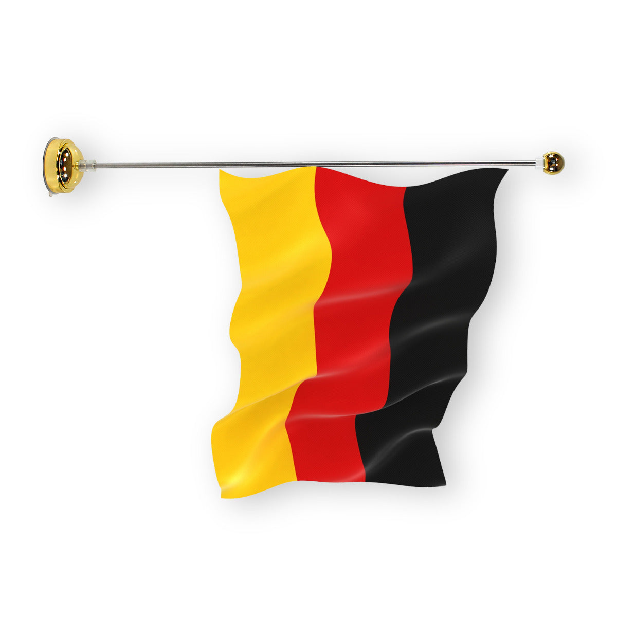 Fahnenhalter für Fenster-Fahnen gold 56 cm schnell-Saugsystem für Kiosk Messestand Geschäft