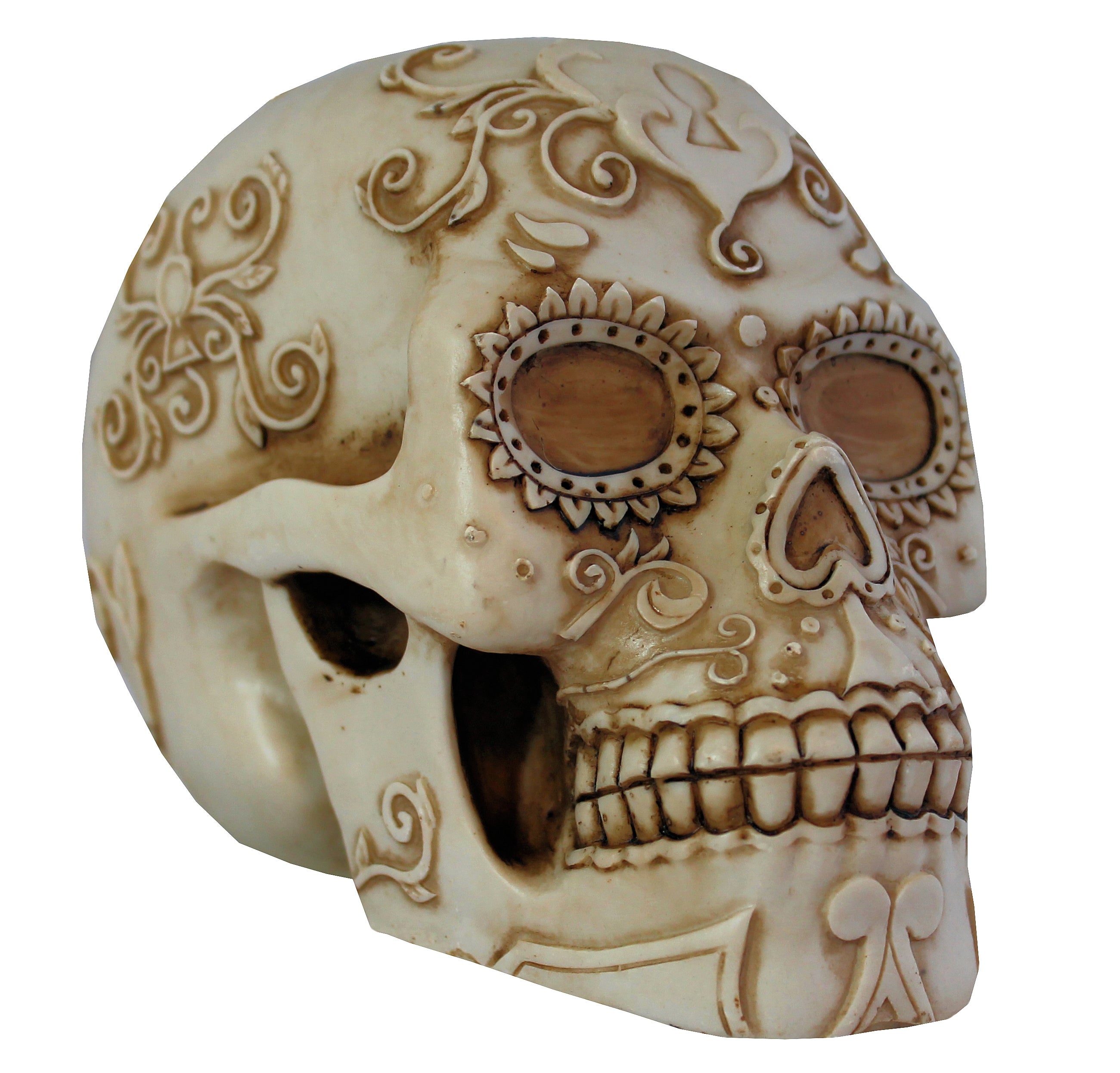 Dekofigur Totenkopf Schädel Sonnenblume Mystic Gothic Wohnung Dekoration