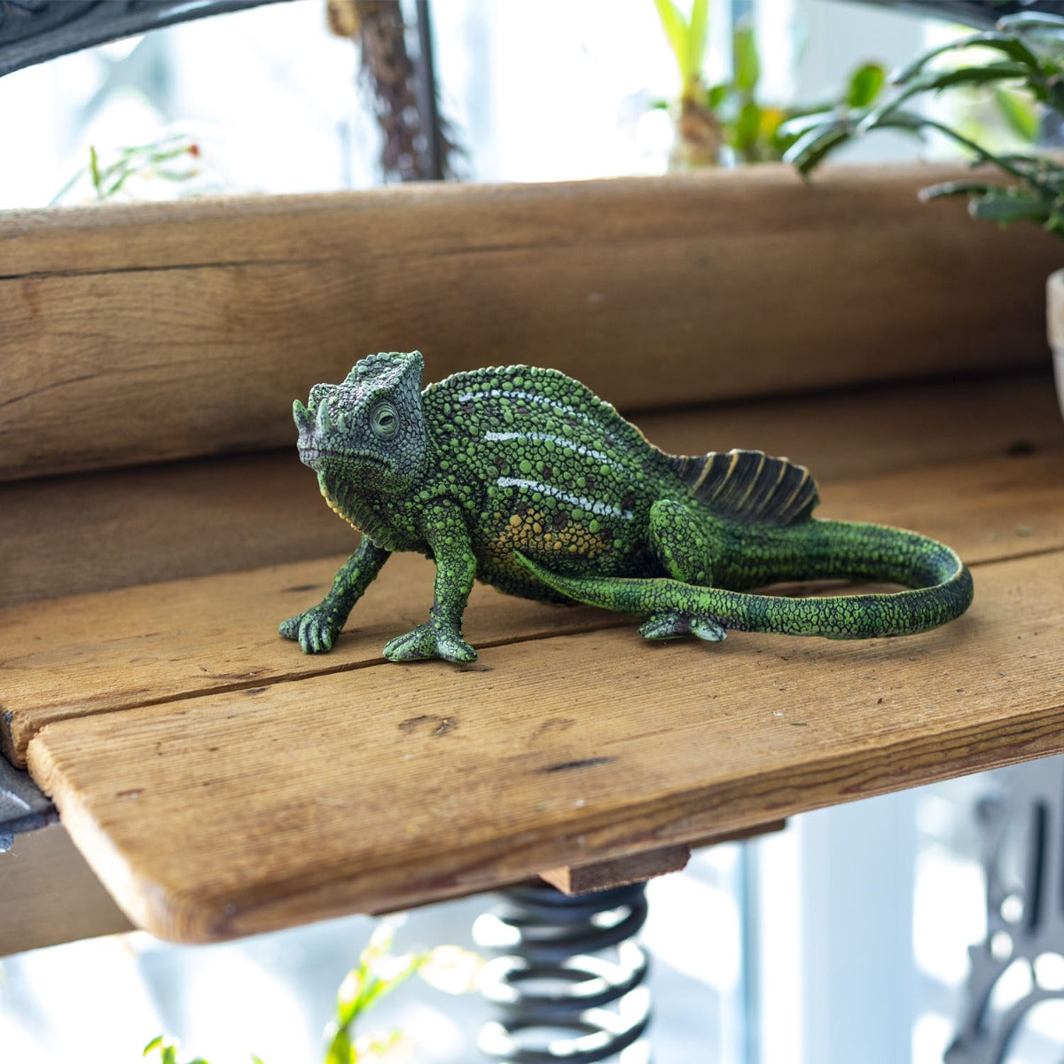 Chamäleon Figur Gartenfigur Echse Reptilien Deko-Figur Exotische Dekoration