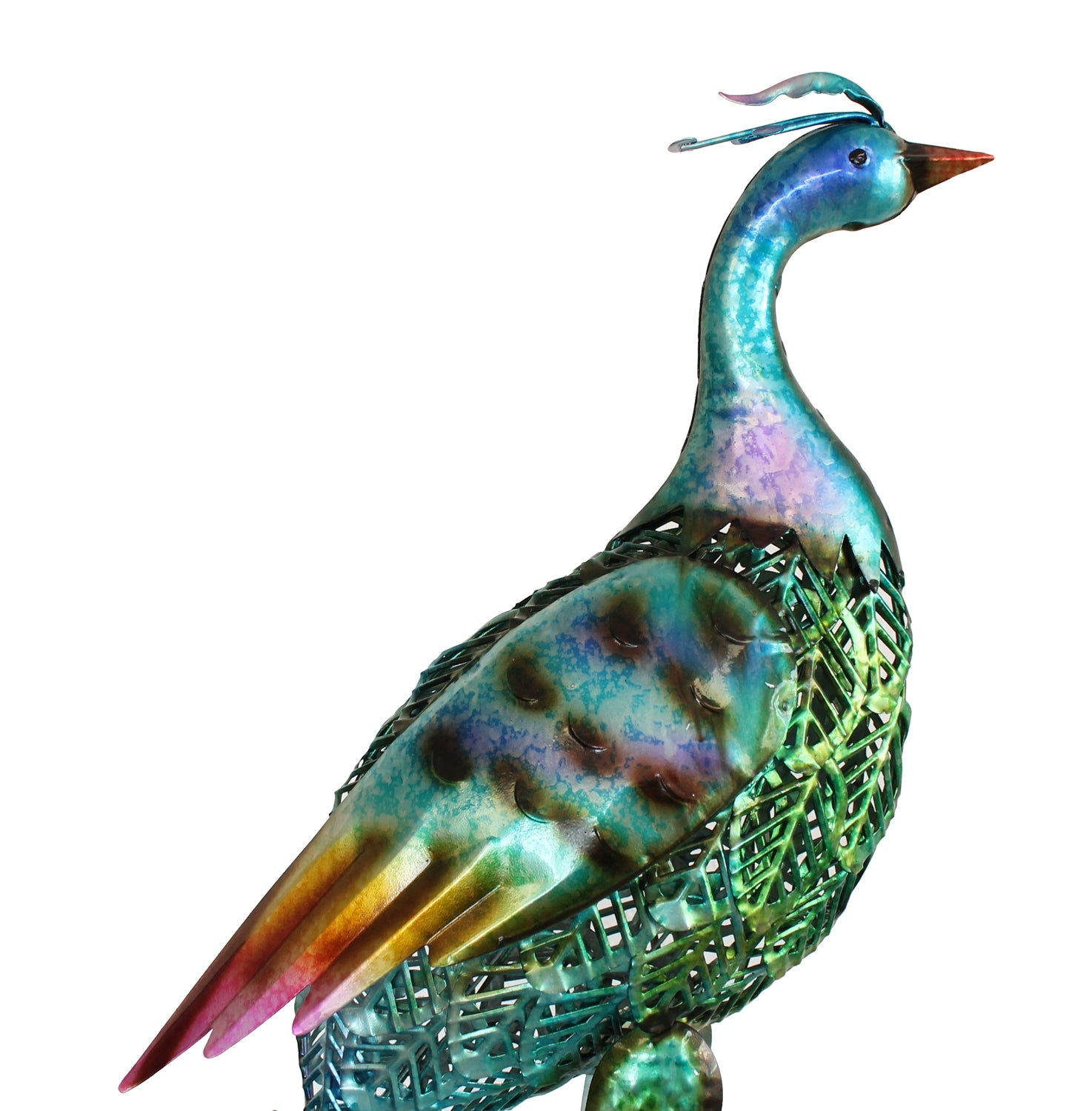 Dekofigur Pfau Dekovogel 88 cm Teichfigur Metallfigur Gartendeko Teich Fischteich