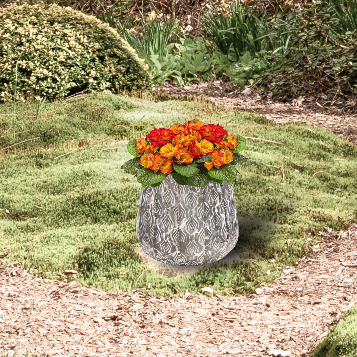 Pflanztopf Pflanzgefäß Zinktopf Cauldron Old Grey 19cm Rund Blumentopf Metall Übertopf