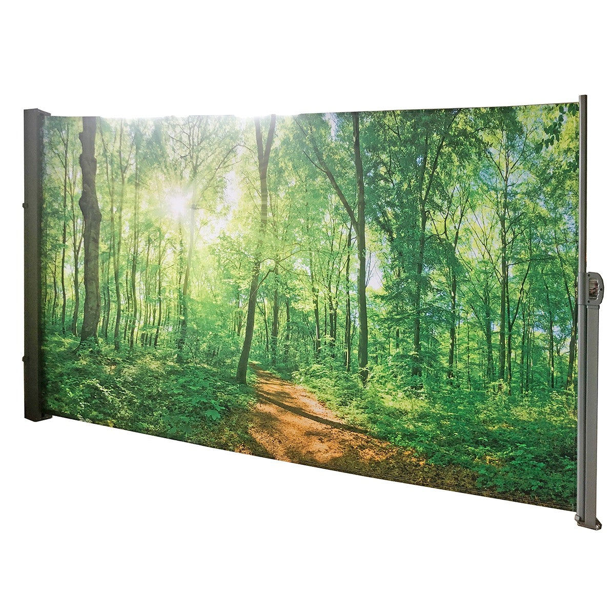 Seitenmarkise ausziehbar mit Dekor Wald 300x160 cm Sichtschutz zum Ausziehen