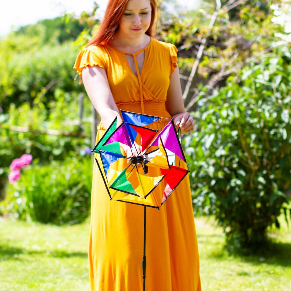 Windspiel HQ Mini Duett Rainbow Gartendeko Windrad Windfahne