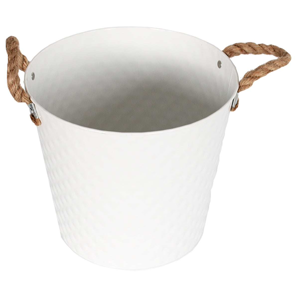 Pflanztopf Pflanzgefäß Zinktopf Diamond Hellweiß 22cm Ø Blumentopf Metall Übertopf