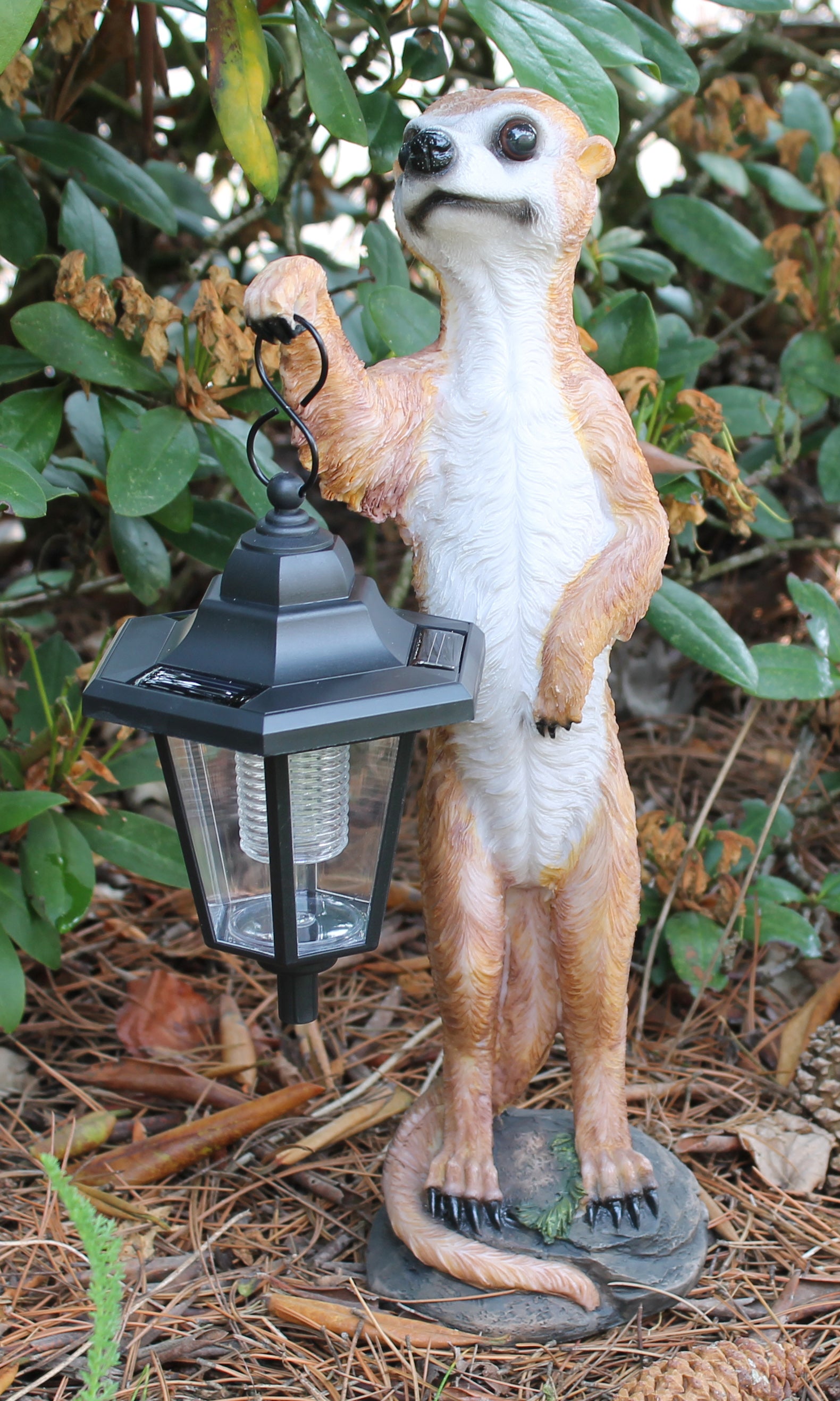 Dekofigur Erdmännchen Henry mit LED Solarlampe Gartendeko Dekoration Garten