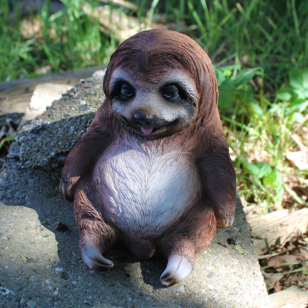 Faultier Figur lustlos sitzend Faultier Deko Faultier Gartenfigur