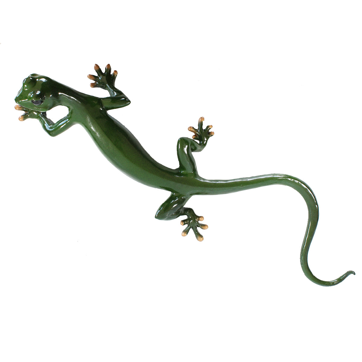 Deko Salamander XL Figur grüne Echse Wandfigur Salamander Reptil Figur