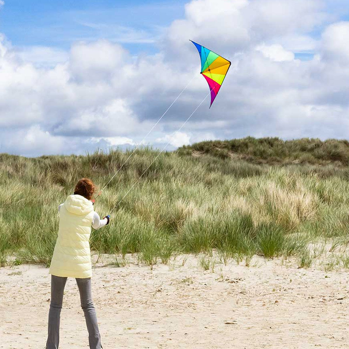 Lenkdrachen HQ Delta Hawk Neon-Rainbow 146 cm Speed & Power Drachen