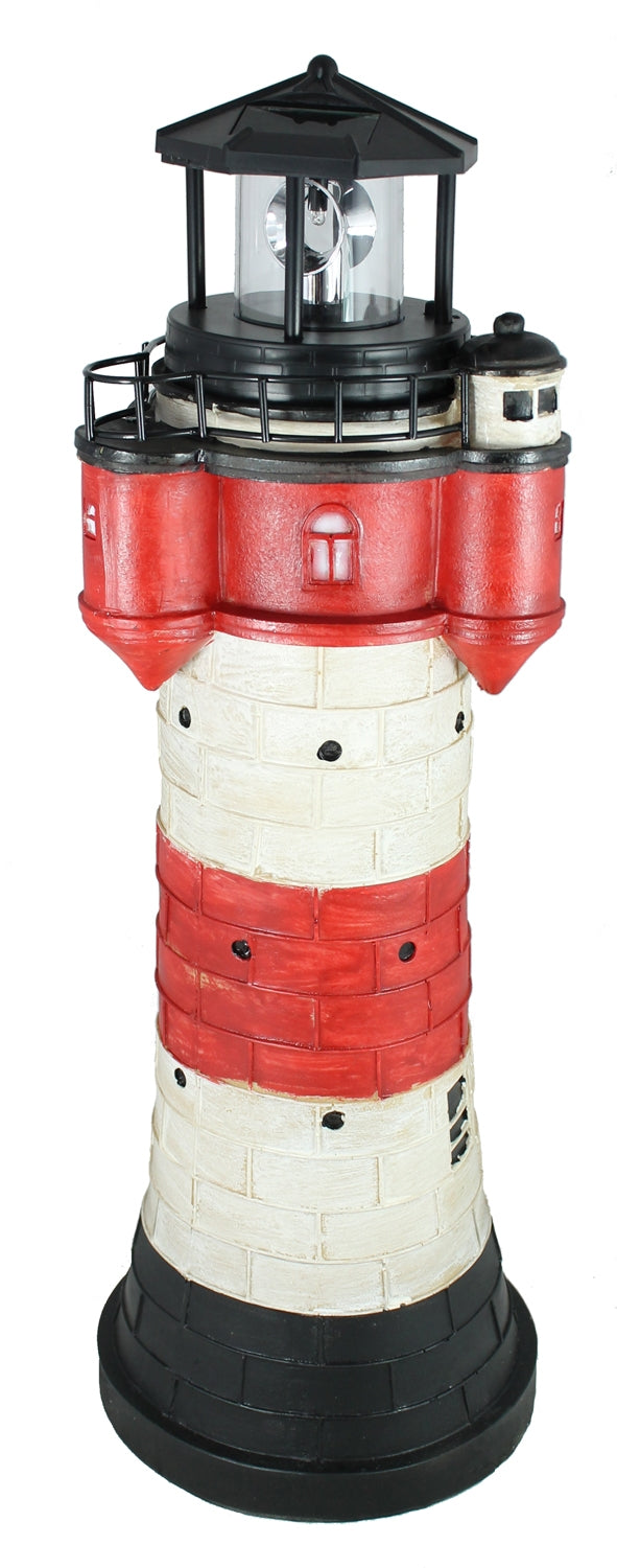 Leuchtturm Roter Sand Solar 50 cm Solarbetrieben Maritime Dekoration mit LED Beleuchtung