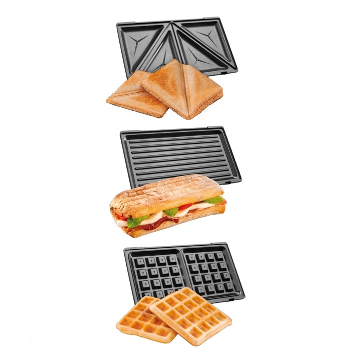 Sandwichmaker 3 in 1 Sandwichtoaster Waffelautomat Paninimaker Tescoma President