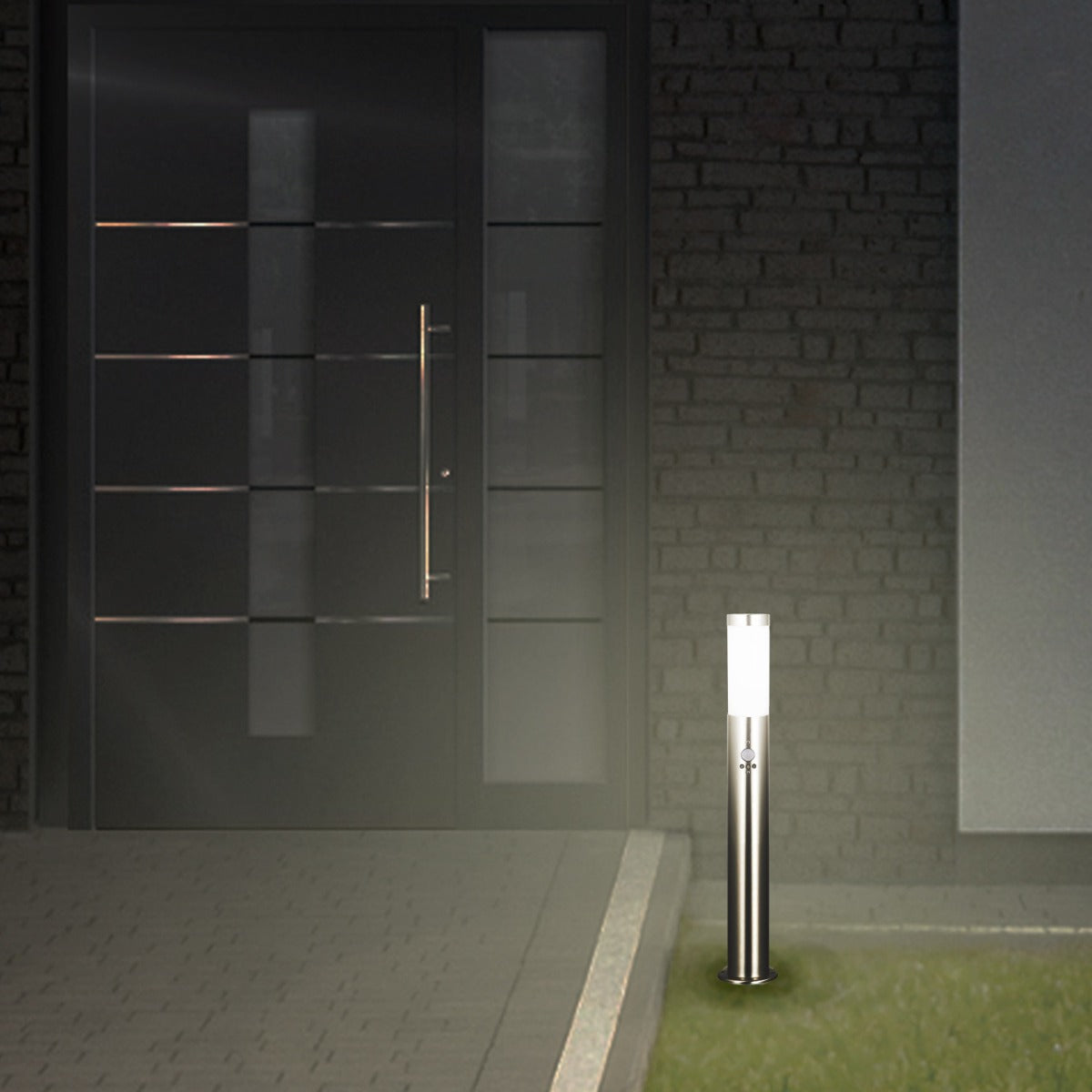 Wegeleuchte mit Bewegungsmelder 80 cm Edelstahl Sockelleuchte Pollerleuchte Gartenleuchte