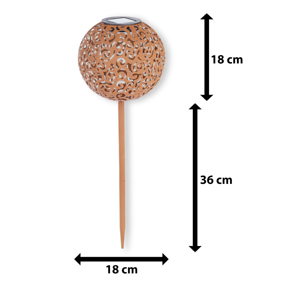 LED Solar Kugelleuchte Edelrost Solar Dekokugel 18cm Solarkugel für den Garten