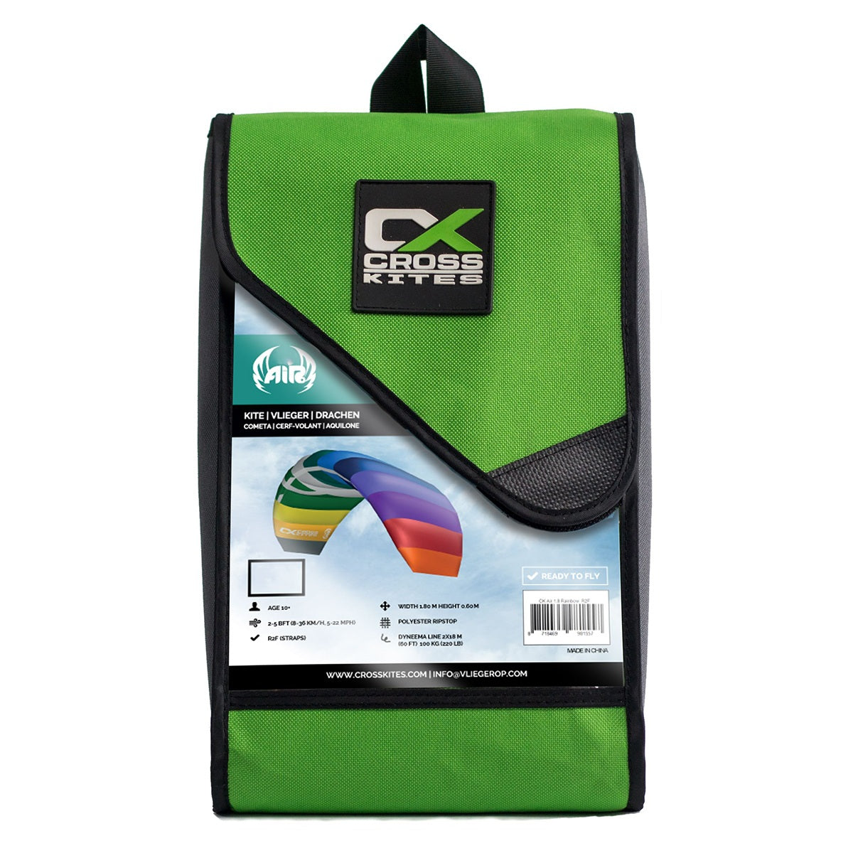 CrossKites Lenkmatte Air 1.2 Rainbow R2F Allround Lenkdrachen Kite