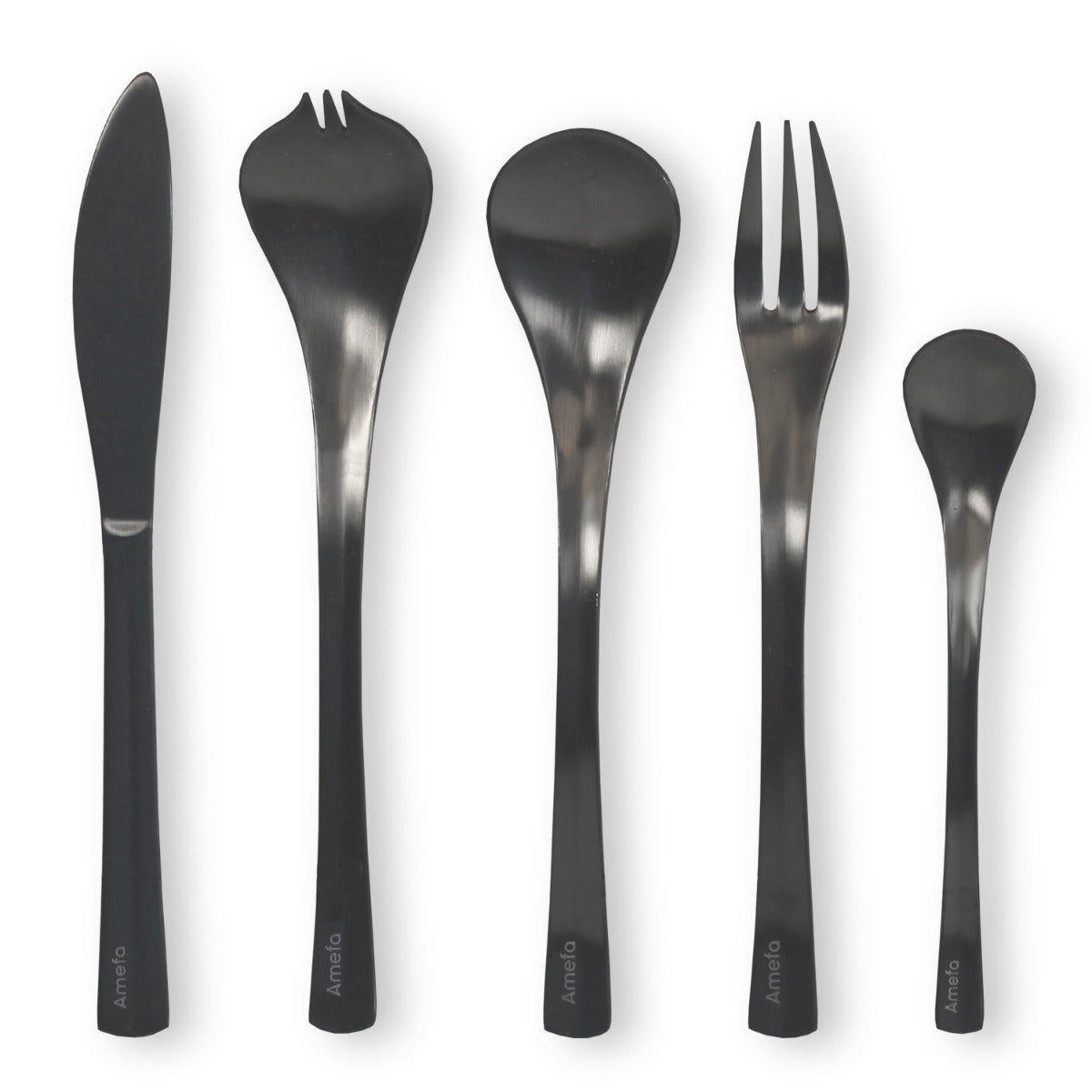 Besteckset schwarz 2 Personen Amefa Tapas 10-tlg Essbesteck Edelstahl Tapas Besteck