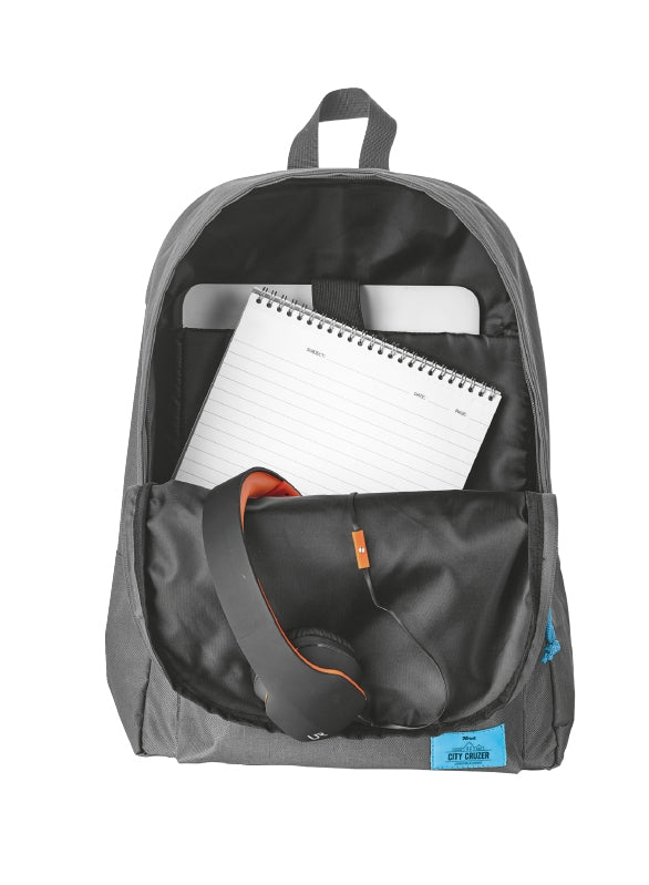 Trust Laptop Rucksack City Cruzer grau bis 16 Zoll Laptoptasche