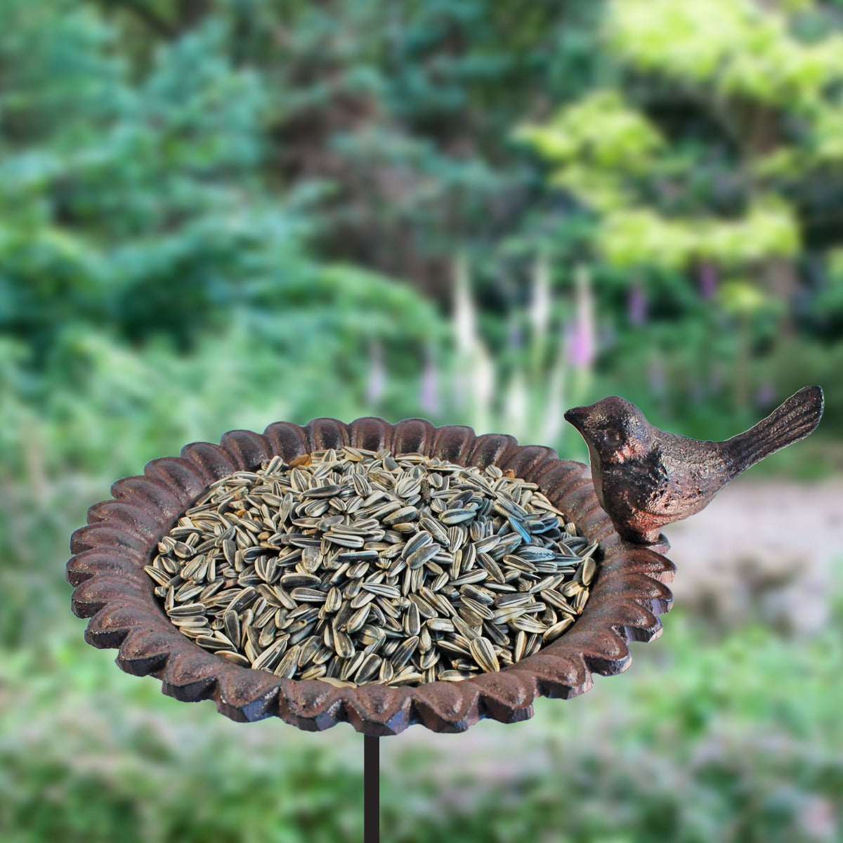 Vogeltränke Gusseisen Vogelbad Garten Vogelbecken stehend Futterstelle Vögel