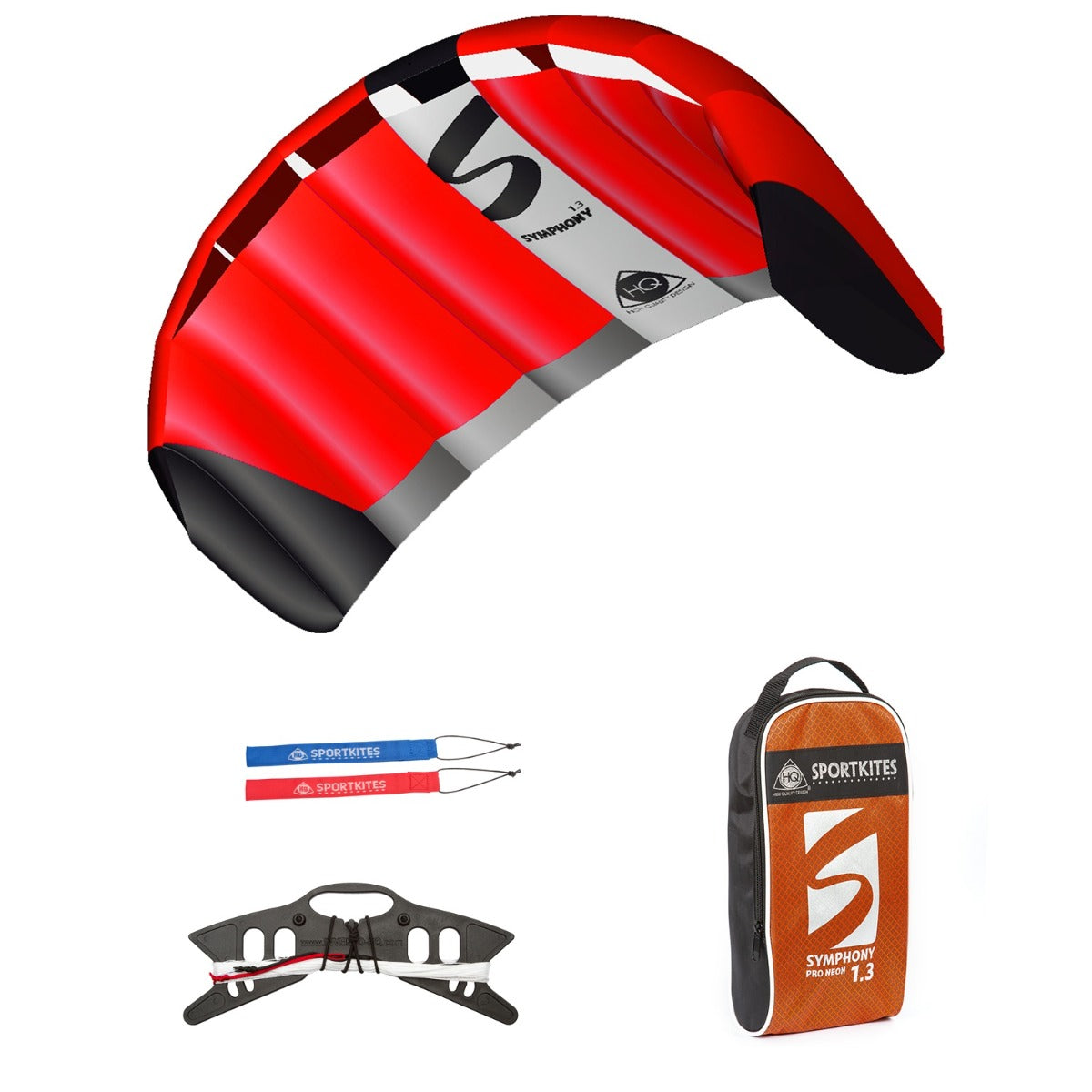 HQ Lenkmatte Symphony Pro 1.3 Neon Red Allround Lenkdrachen Kite Matte