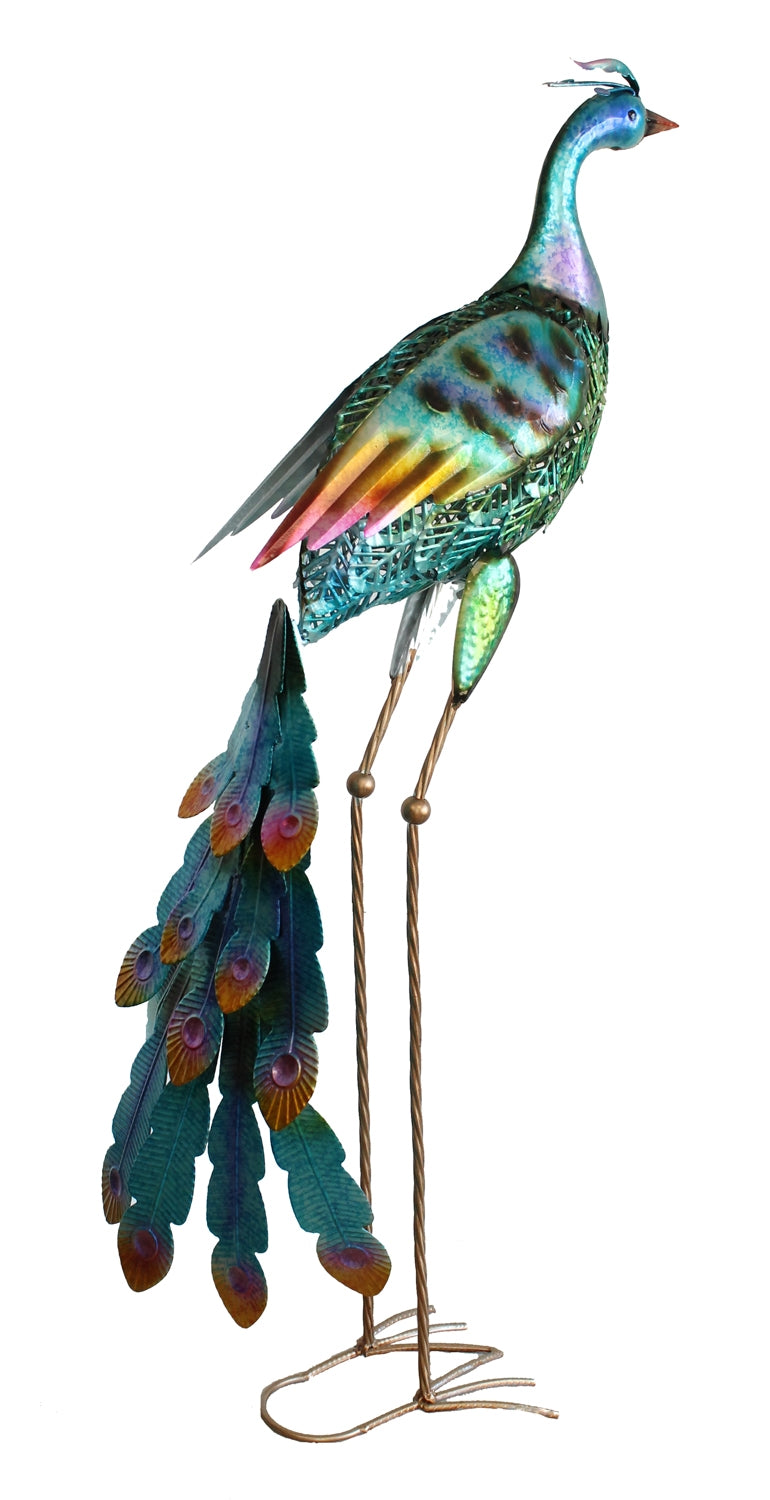 Dekofigur Pfau Dekovogel 88 cm Teichfigur Metallfigur Gartendeko Teich Fischteich