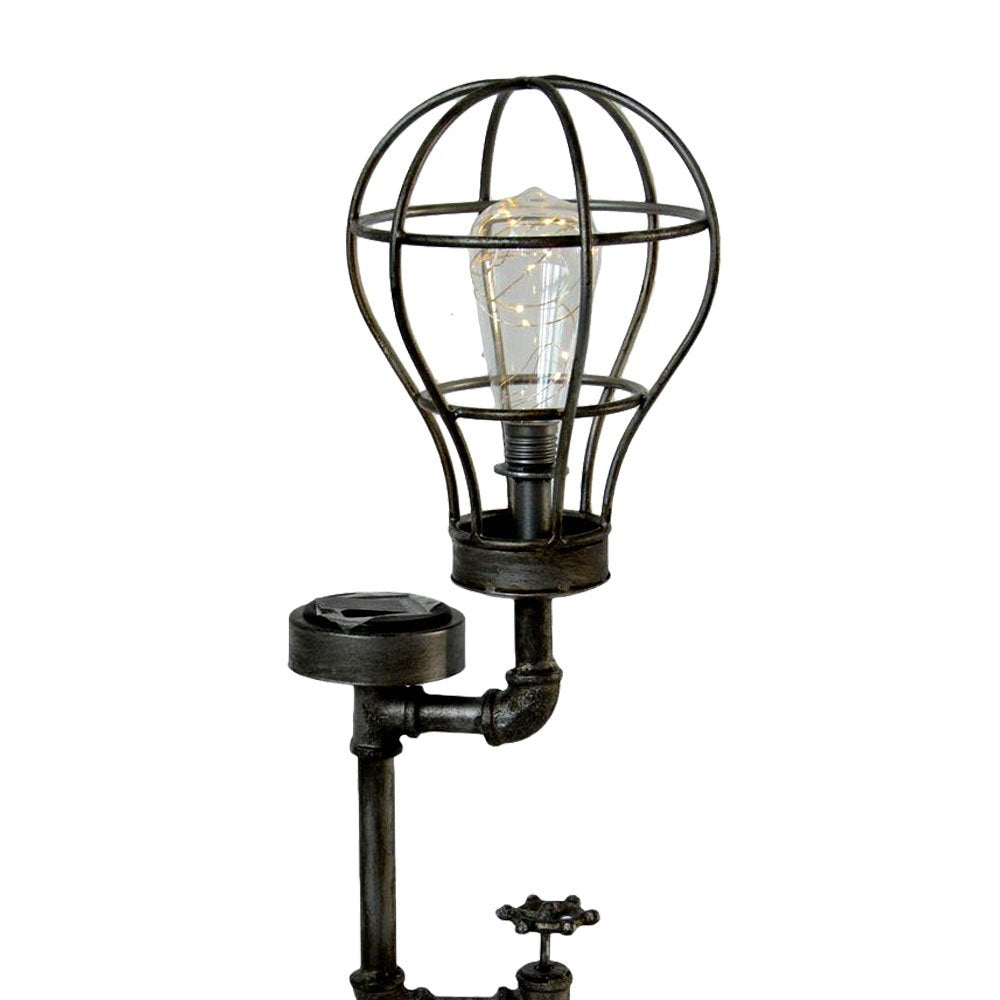 Solarlampe Garten Solarleuchte Stahl Industrie Design Tischleuchte Stahlrohr